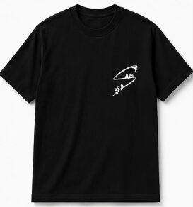 Supa Embroider Black Tee